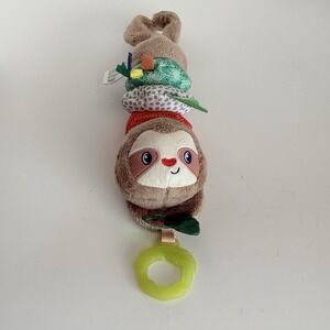 Infantino Music N Motion Pull Down Sloth Plush Baby Toy Sensory Teether Mirror